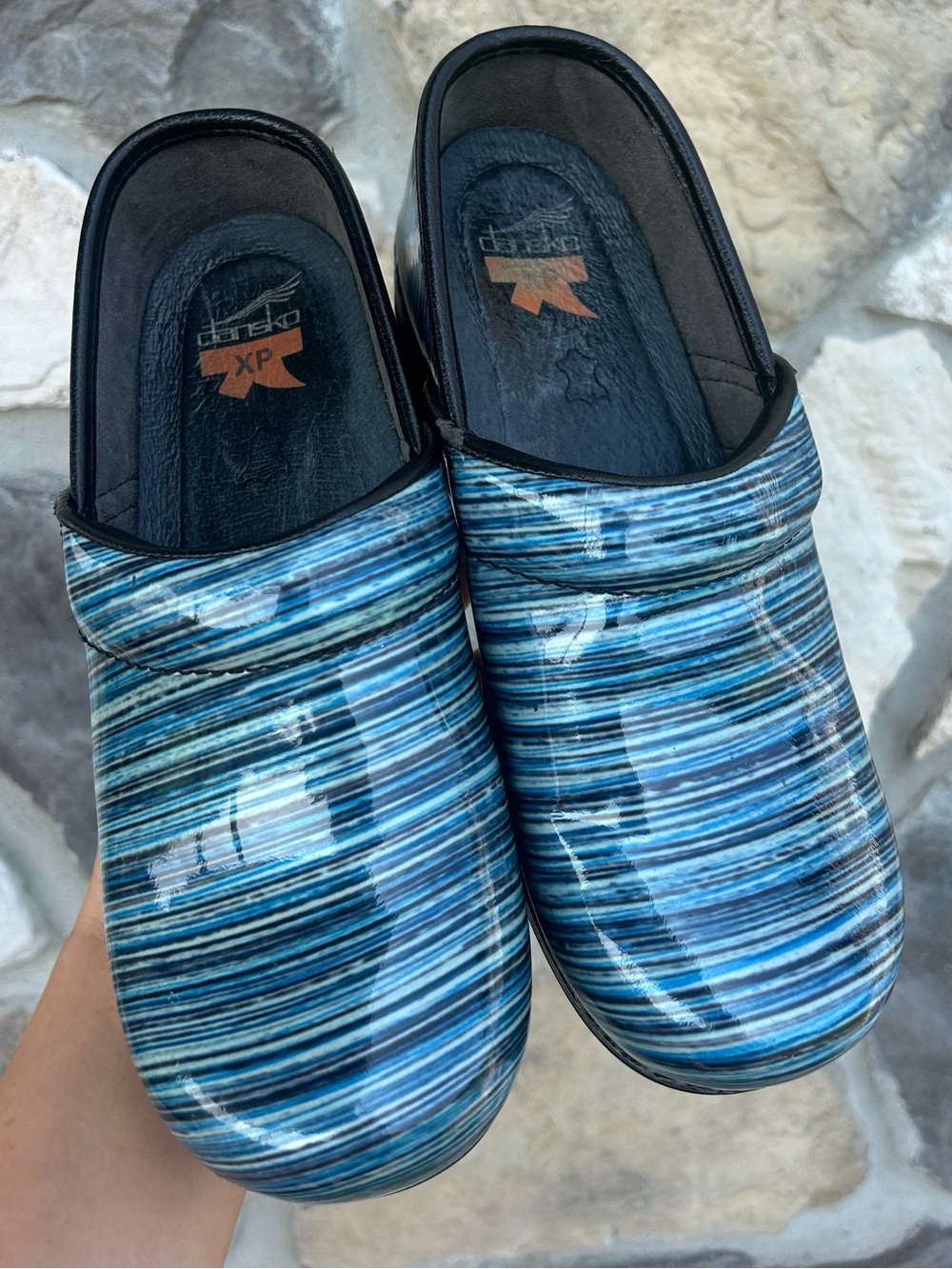 Dansko XP Clogs Size 37 (US 6.5-7) Blue Slip On Comfort Shoes Removable Insoles - Picture 3 of 9